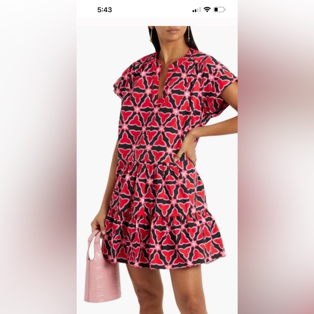 SALONI Mini Ashley B Dress In Chilli Pawpaw Print
